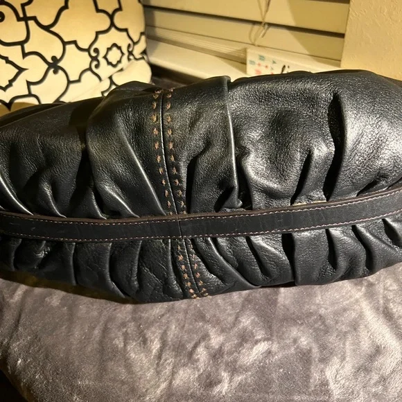 Cole Haan Rouched Hobo Bag - Black Leather - no call-outs - Picture 10 of 14